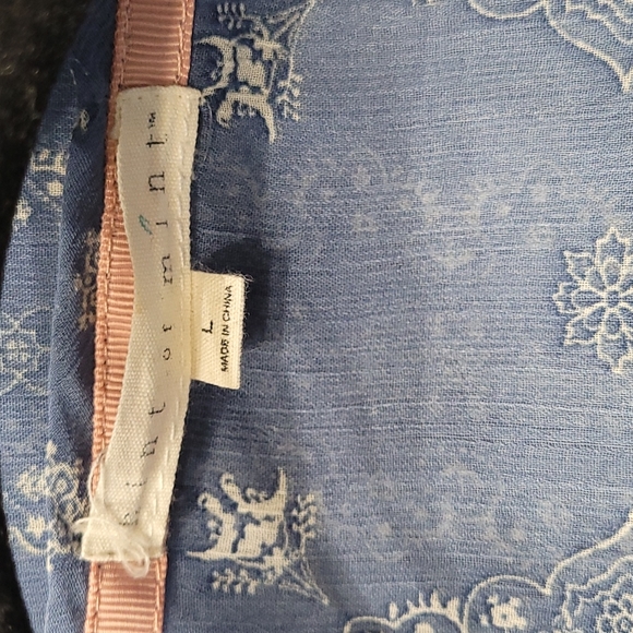 Blue Sheer Pattern Blouse - Picture 5 of 5